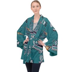 Slytherin Pattern Velvet Kimono Robe by Sobalvarro