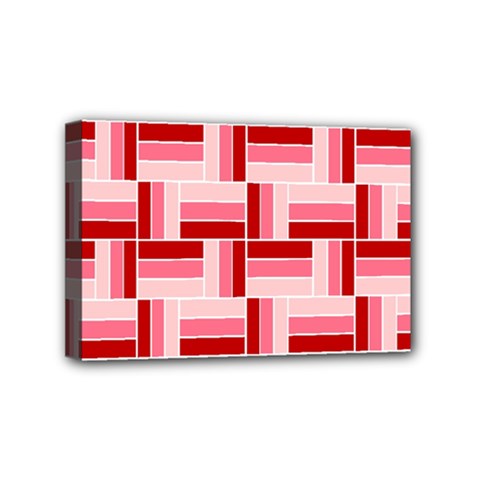 Burgundy Pattern Stripes Mini Canvas 6  X 4  (stretched) by Alisyart