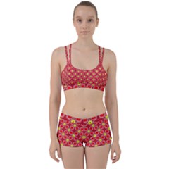Red Yellow Pattern Design Perfect Fit Gym Set