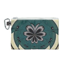 Green And White Pattern Canvas Cosmetic Bag (medium) by Pakrebo