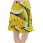 Sliced Watermelon Lot Fishtail Chiffon Skirt