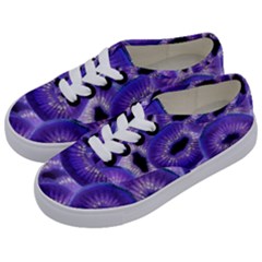 Sliced Kiwi Fruits Purple Kids  Classic Low Top Sneakers by Pakrebo