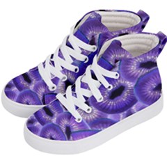 Sliced Kiwi Fruits Purple Kids  Hi-top Skate Sneakers by Pakrebo