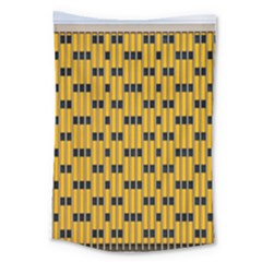 Yellow And Black Pattern Large Tapestry by Pakrebo
