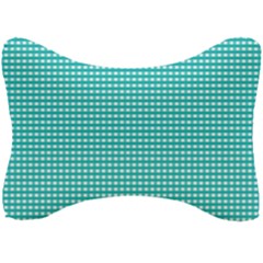 Gingham Plaid Fabric Pattern Green Seat Head Rest Cushion