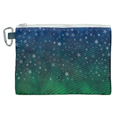 Background Blue Green Stars Night Canvas Cosmetic Bag (xl)