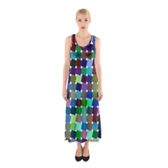 Geometric Background Colorful Sleeveless Maxi Dress