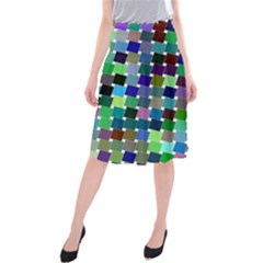 Geometric Background Colorful Midi Beach Skirt by HermanTelo