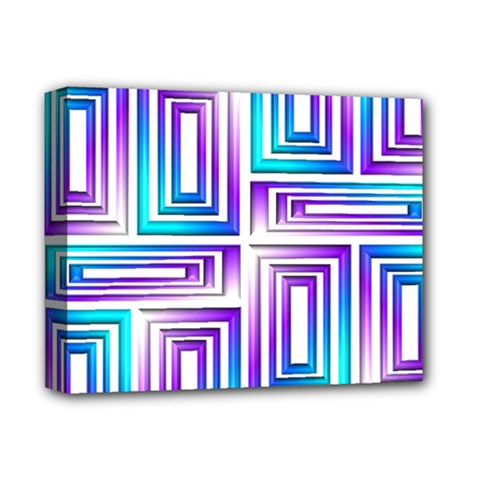 Geometric Metallic Aqua Purple Deluxe Canvas 14  X 11  (stretched) by HermanTelo