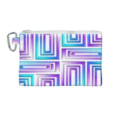 Geometric Metallic Aqua Purple Canvas Cosmetic Bag (medium) by HermanTelo