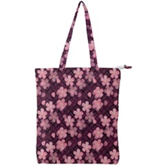 Cherry Blossoms Japanese Double Zip Up Tote Bag
