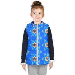 Pattern Backgrounds Blue Star Kids  Hooded Puffer Vest by HermanTelo