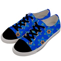 Pattern Backgrounds Blue Star Men s Low Top Canvas Sneakers