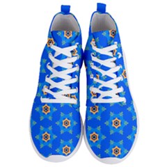Pattern Backgrounds Blue Star Men s Lightweight High Top Sneakers