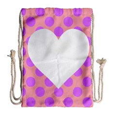Love Heart Valentine Drawstring Bag (large)