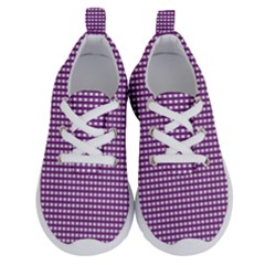 Gingham Plaid Fabric Pattern Purple Running Shoes