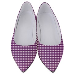 Gingham Plaid Fabric Pattern Purple Women s Low Heels by HermanTelo