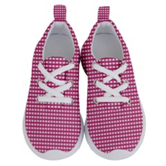 Gingham Plaid Fabric Pattern Pink Running Shoes