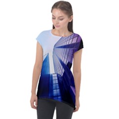 Abstract Architectural Design Architecture Building Cap Sleeve High Low Top by Pakrebo