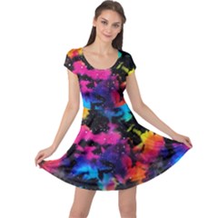 Tie Dye Rainbow Galaxy Cap Sleeve Dress by KirstenStar
