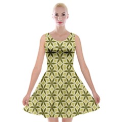 Green Star Pattern Velvet Skater Dress by Alisyart