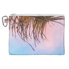 Two Green Palm Leaves On Low Angle Photo Canvas Cosmetic Bag (xl) by Pakrebo