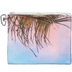 Two Green Palm Leaves On Low Angle Photo Canvas Cosmetic Bag (xxxl) by Pakrebo