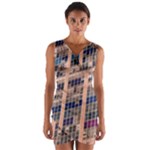 Low Angle Photography Of Beige And Blue Building Wrap Front Bodycon Dress