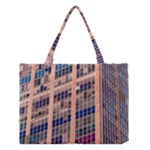 Low Angle Photography Of Beige And Blue Building Medium Tote Bag