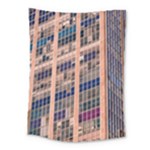 Low Angle Photography Of Beige And Blue Building Medium Tapestry