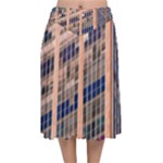 Low Angle Photography Of Beige And Blue Building Velvet Flared Midi Skirt