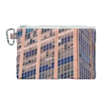 Low Angle Photography Of Beige And Blue Building Canvas Cosmetic Bag (Large)
