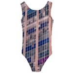 Low Angle Photography Of Beige And Blue Building Kids  Cut-Out Back One Piece Swimsuit