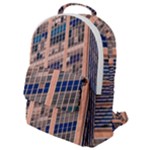 Low Angle Photography Of Beige And Blue Building Flap Pocket Backpack (Small)