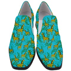 Cute Giraffes Pattern Women Slip On Heel Loafers by bloomingvinedesign