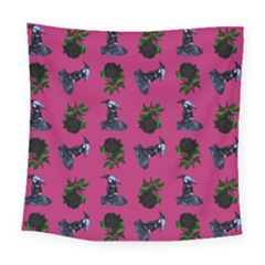 Gothic Girl Rose Pink Pattern Square Tapestry (large)