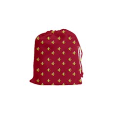 Peeled Banana On Red Drawstring Pouch (small) by snowwhitegirl