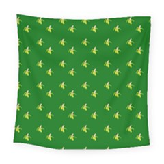 Peeled Banana On Green Square Tapestry (large)