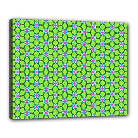Pattern Green Canvas 20  X 16  (stretched) by Mariart