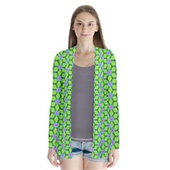 Pattern Green Drape Collar Cardigan by Mariart