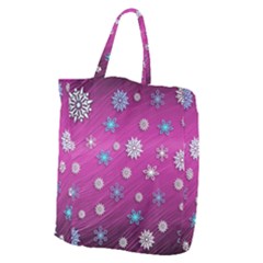 Snowflakes Winter Christmas Purple Giant Grocery Tote