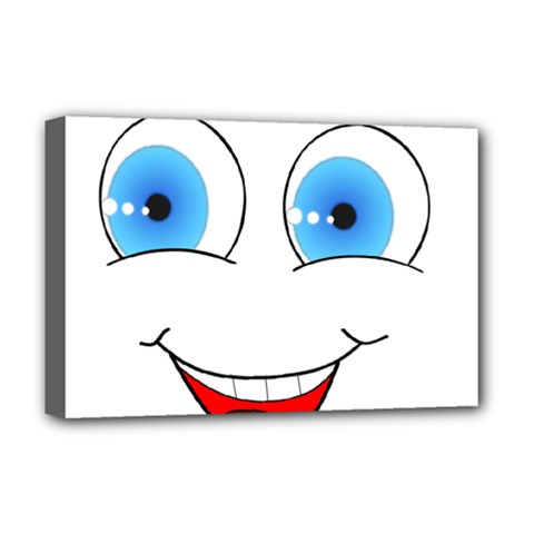 Smiley Face Laugh Comic Funny Deluxe Canvas 18  X 12  (stretched)