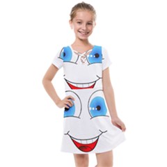 Smiley Face Laugh Comic Funny Kids  Cross Web Dress by Sudhe