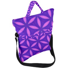 Purple Fold Over Handle Tote Bag