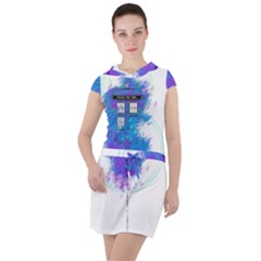 Tattoo Tardis Seventh Doctor Doctor Drawstring Hooded Dress by Sudhe