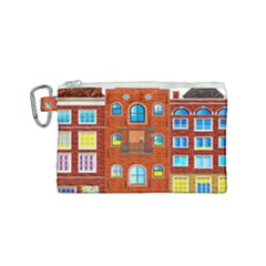 Town Buildings Old Brick Building Canvas Cosmetic Bag (small) by Sudhe