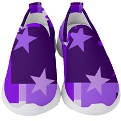 Purple Stars Pattern Shape Kids  Slip On Sneakers