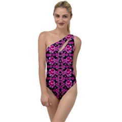 Floral To Be Happy Of In Soul And Mind Decorative To One Side Swimsuit by pepitasart