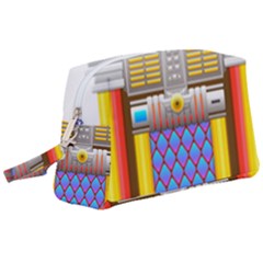 Jukebox Music Record Player Retro Wristlet Pouch Bag (large) by Simbadda