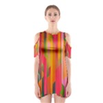 Background Abstract Colorful Shoulder Cutout One Piece Dress